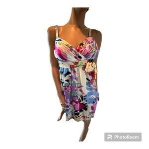 Single Dress size P/00 flowered New With Tags silk dress